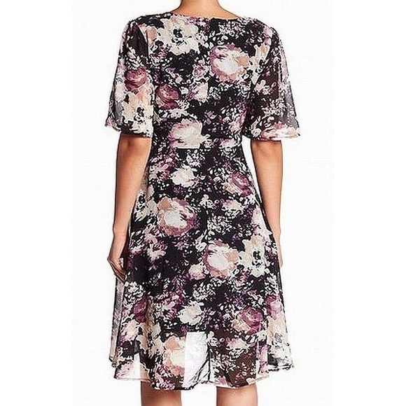 Floral Print Chiffon A-Line Dress - Picture 2 of 10